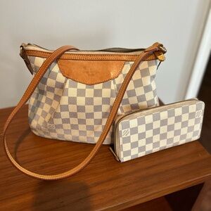 Louis Vuitton Damier Azur Shoulder Bag / Wallet